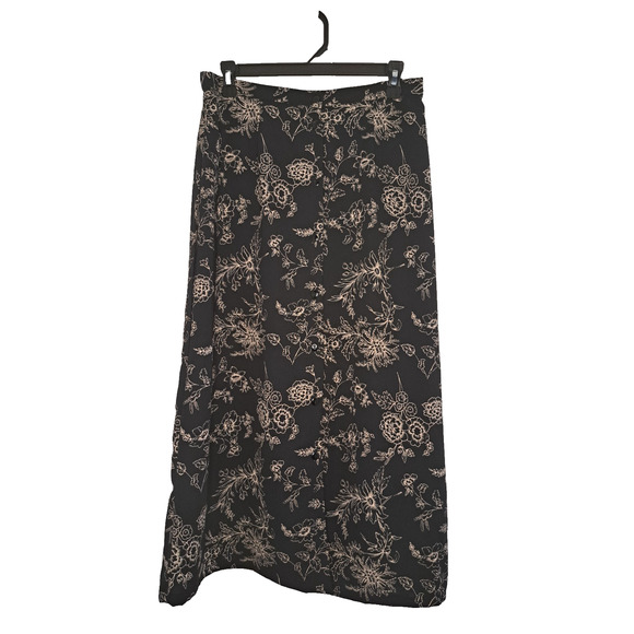 Kathie Lee Collection Womens Skirt Size 8 Black Flowy Feminine Cottagecore - Picture 1 of 10